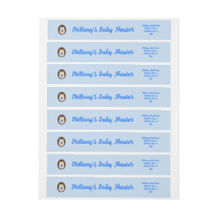 Baby Boy Blue Heart Egeltje Baby Shower Adreslabel Wikkel