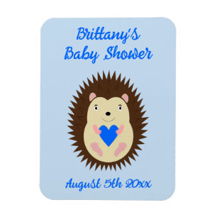 Baby Boy Blue Heart Egeltje Baby Shower Magneet
