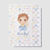 Baby Boy Blue Jumpsuit Insert Vellum Uitnodigingen (Offset (Uitnodiging))