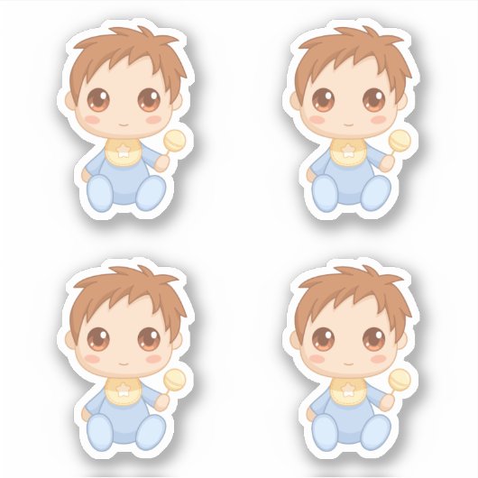 Baby Boy Blue Jumpsuit set van 4 Sticker (Voorkant)