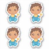 Baby Boy Blue Jumpsuit set van 4 Sticker (Voorkant)
