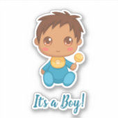 Baby Boy Blue Jumpsuit Sticker (Voorkant)
