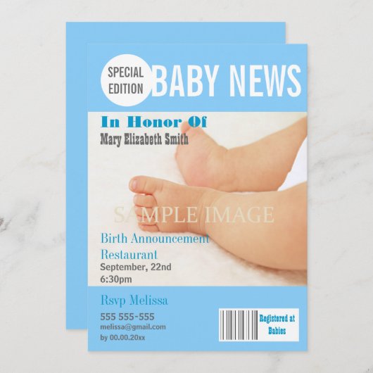 Baby boy blue magazine PERSONALIZE Aankondiging