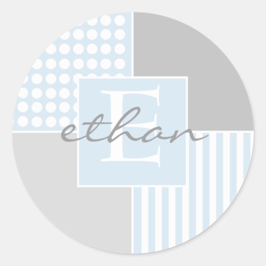 Baby Boy Blue Modern Sticker (Voorkant)