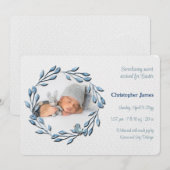 Baby Boy Blue Photo Faire-part de naissance (Devant / Derrière)