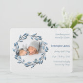 Baby Boy Blue Photo Faire-part de naissance (Debout devant)