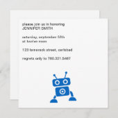 Baby Boy Blue Robot Uitnodiging (Voorkant / Achterkant)