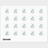 Baby Boy Blue Rocking Horse Stickers mignonne (Feuille)