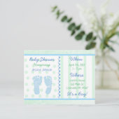 Baby Boy Blue Sage Green Baby shower Invitation (Debout devant)