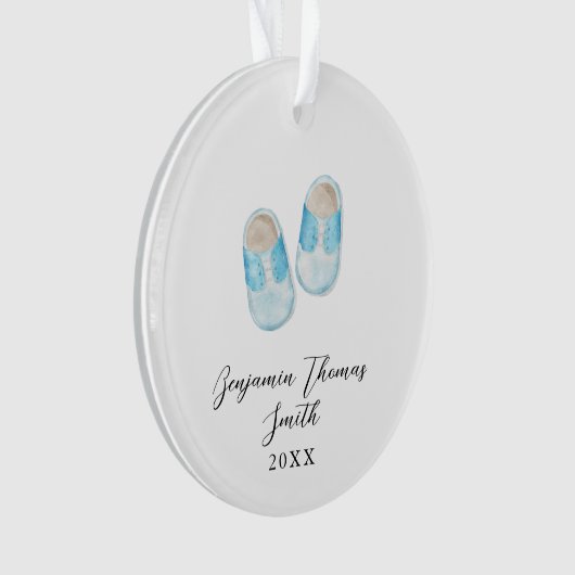 Baby Boy Blue schetst kerst Acrylversiering Ornament (voorkant)