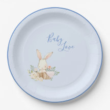 Baby Boy Blue Script Cute Schattig Baby shower