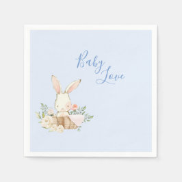 Baby Boy Blue Script Cute Schattig Baby shower Servet