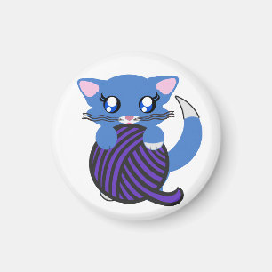 Baby Boy Blue Toon Kitten Skye Magnet Magneet