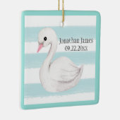 Baby Boy Blue Typografie Naam Datum Keepomwille Ce Keramisch Ornament (Rechts)