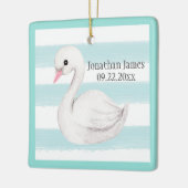 Baby Boy Blue Typografie Naam Datum Keepomwille Ce Keramisch Ornament (Links)