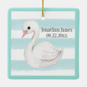 Baby Boy Blue Typografie Naam Datum Keepomwille Ce Keramisch Ornament (Achterkant)