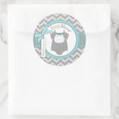 Baby Boy Bow Stropdas Chevron Print Baby shower Ronde Sticker (Tas)