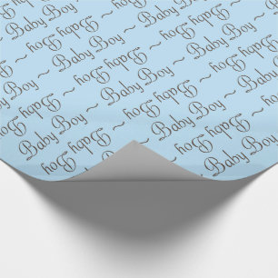 Baby Boy Brown-Grey en Light Blue Gift Wrap Cadeaupapier