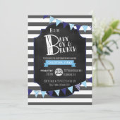 Baby Boy & Brunch Baby shower Uitnodiging (Staand voorkant)