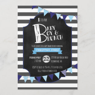 Baby Boy & Brunch Baby shower Uitnodiging
