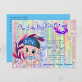 Baby Boy Bubbles & Unicorns Briefkaart (Voorkant / Achterkant)
