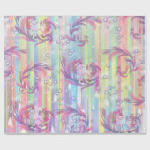 Baby Boy Bubbles & Unicorns Cadeaupapier (Vlak)