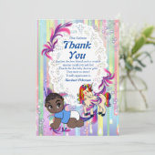 Baby Boy Bubbles & Unicorns Carte de remerciements (Debout devant)