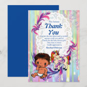Baby Boy Bubbles & Unicorns Dank je wel Bedankkaart (Voorkant / Achterkant)