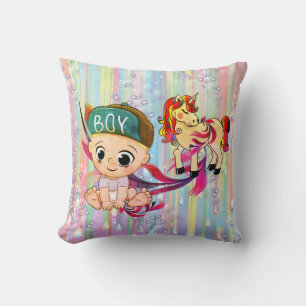 Baby Boy Bubbles & unicorns Kussen