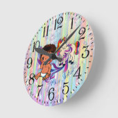 Baby Boy Bubbles & unicorns Ronde Klok (Hoek)