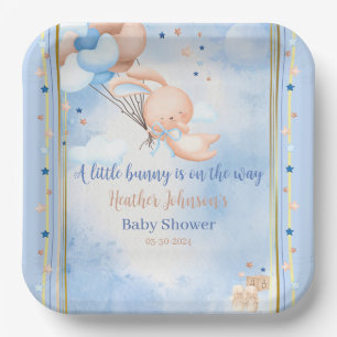 Baby Boy Bunny Baby shower Papieren Bordje