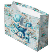  Baby Boy Carriage Groot Cadeauzakje (Achterkant Gekanteld)