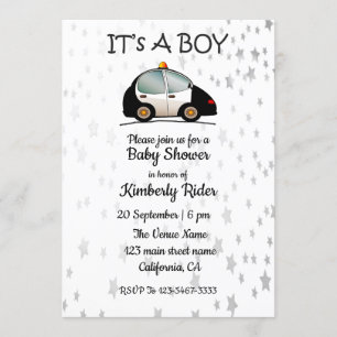 Baby Boy Cars Baby Shower Invitations Kaart