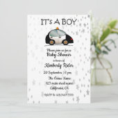 Baby Boy Cars Invitations de douche pour bébés (Debout devant)