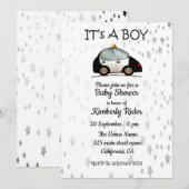 Baby Boy Cars Invitations de douche pour bébés (Devant / Derrière)
