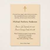 Baby Boy Catholic Funeral Memorial Holy Card - (Dos)