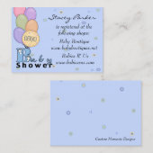 Baby Boy Celebration Registry Kaarten (Voorkant / Achterkant)