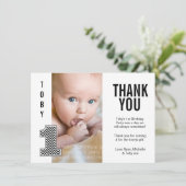 Baby Boy Chevron 1er anniversaire Merci Carte phot (Debout devant)
