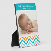 Baby Boy Chevron Foto Plaque Fotoplaat (Zijkant)