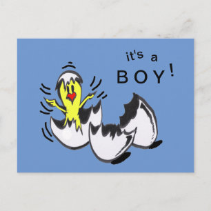 Baby BOY Chick Cartoon Briefkaart