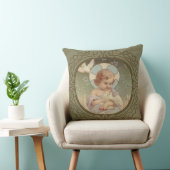 Baby Boy Child Jesus Doves Halo Decorative Border Kussen (Stoel)