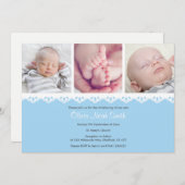 Baby Boy Christening/Baptism Invitation (Devant / Derrière)