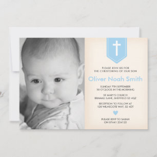 Baby Boy Christening/Baptism Invitation