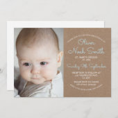 Baby Boy Christening/Baptism Invitation (Devant / Derrière)