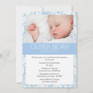 Baby Boy Christening/Baptism Uitnodiging