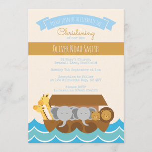 Baby Boy Christening/Baptism Uitnodiging