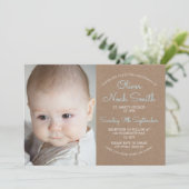 Baby Boy Christening/Baptism Uitnodiging (Staand voorkant)