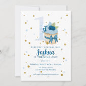 Baby Boy classique 1er anniversaire Invitation de  (Devant)