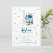 Baby Boy classique 1er anniversaire Invitation de  (Debout devant)