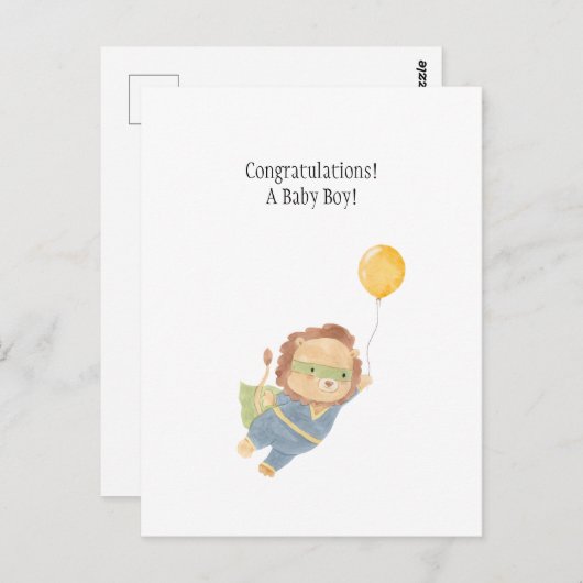 Baby Boy Congratulations New Baby Card Briefkaart (Voorkant / Achterkant)